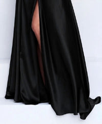 Sherri Hill Two Piece Halter High Slit Prom Maxi Dress in black - women's dress - alternate view