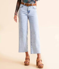 Hidden - Nori High Rise Cropped Wide Leg Jean