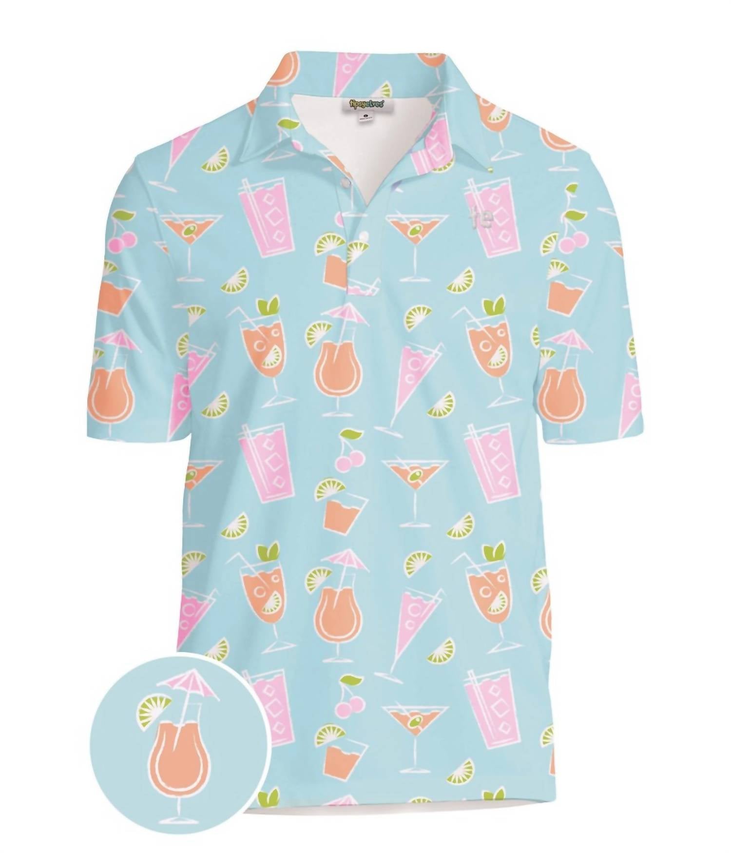 Tipsy Elves - Cocktail Caddy Golf Polo