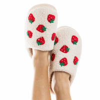 Katydid - Women's Strawberry Fuzzy Slippers