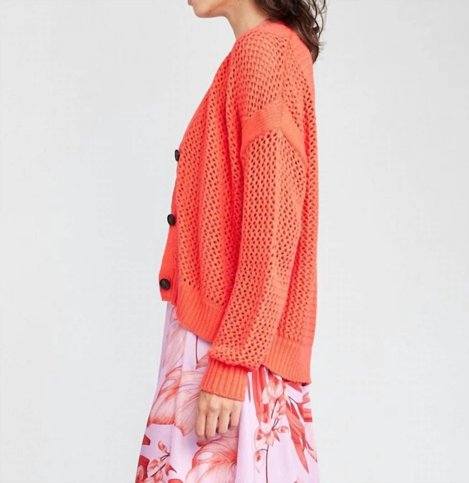 Self Contrast - Maggie Fishnet Cardigan