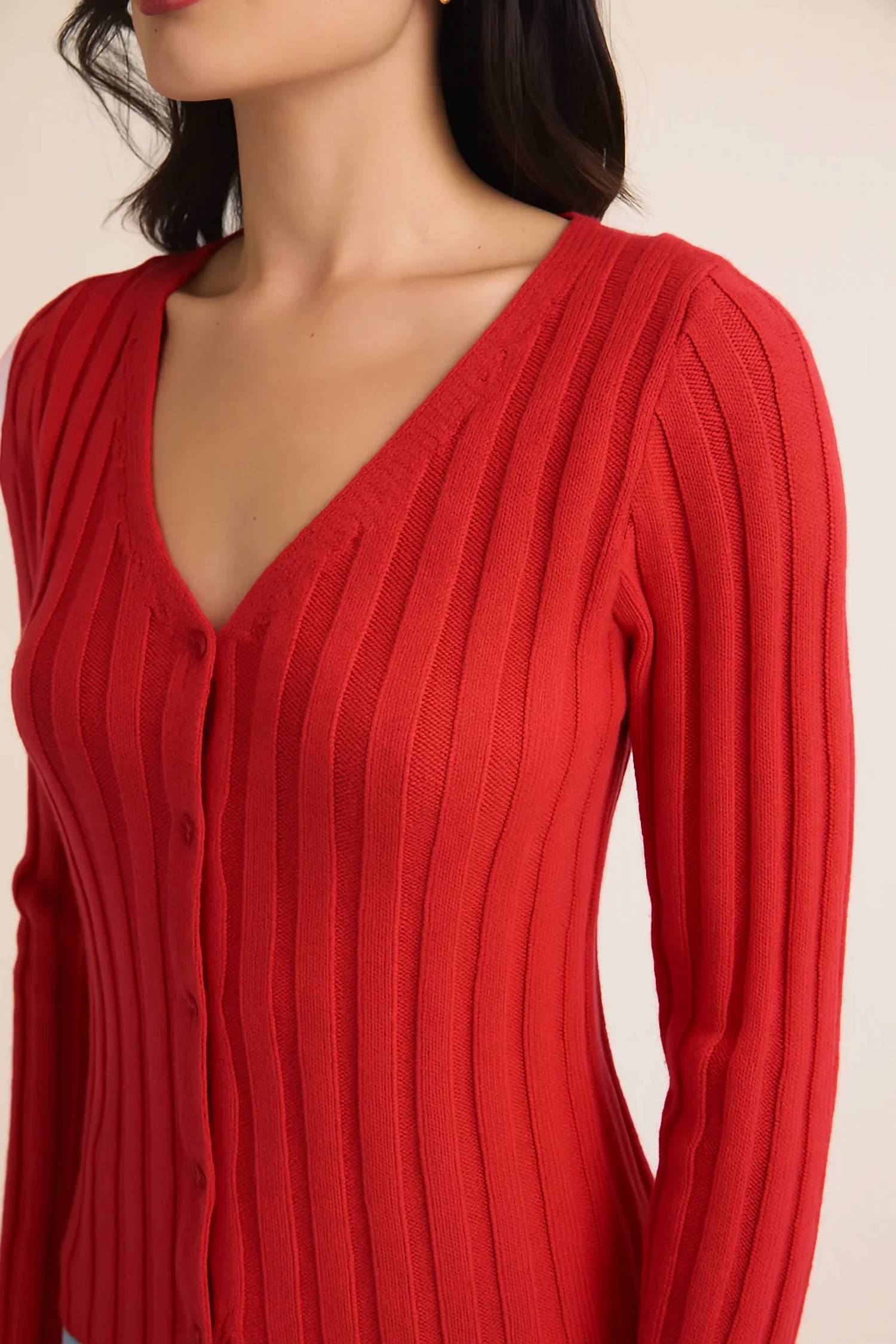 Gilli - Valerie Ribbed Knit Button Cardigan