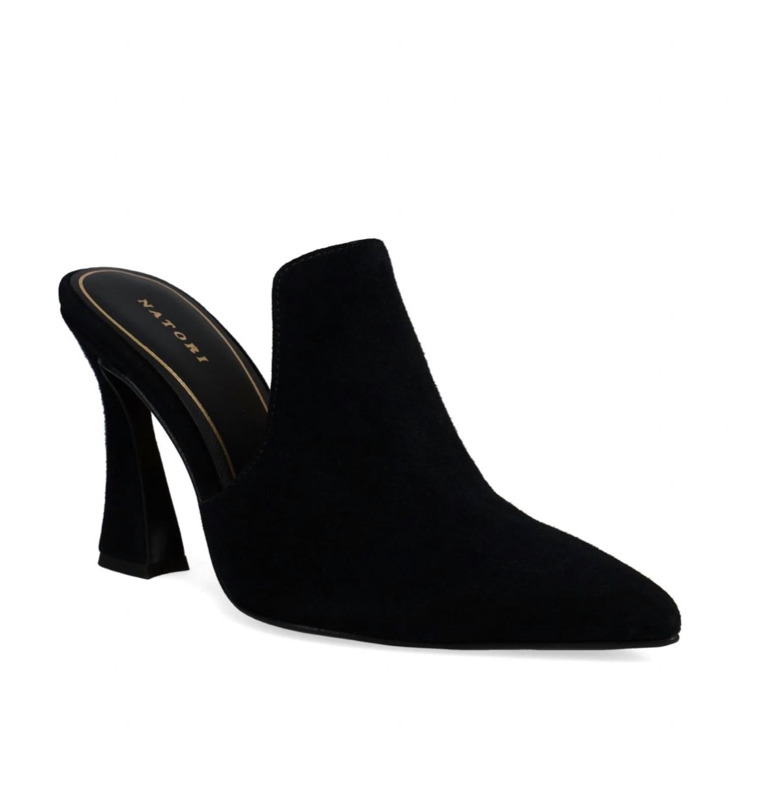Natori Women's Minh Heels in black suede - women's heels