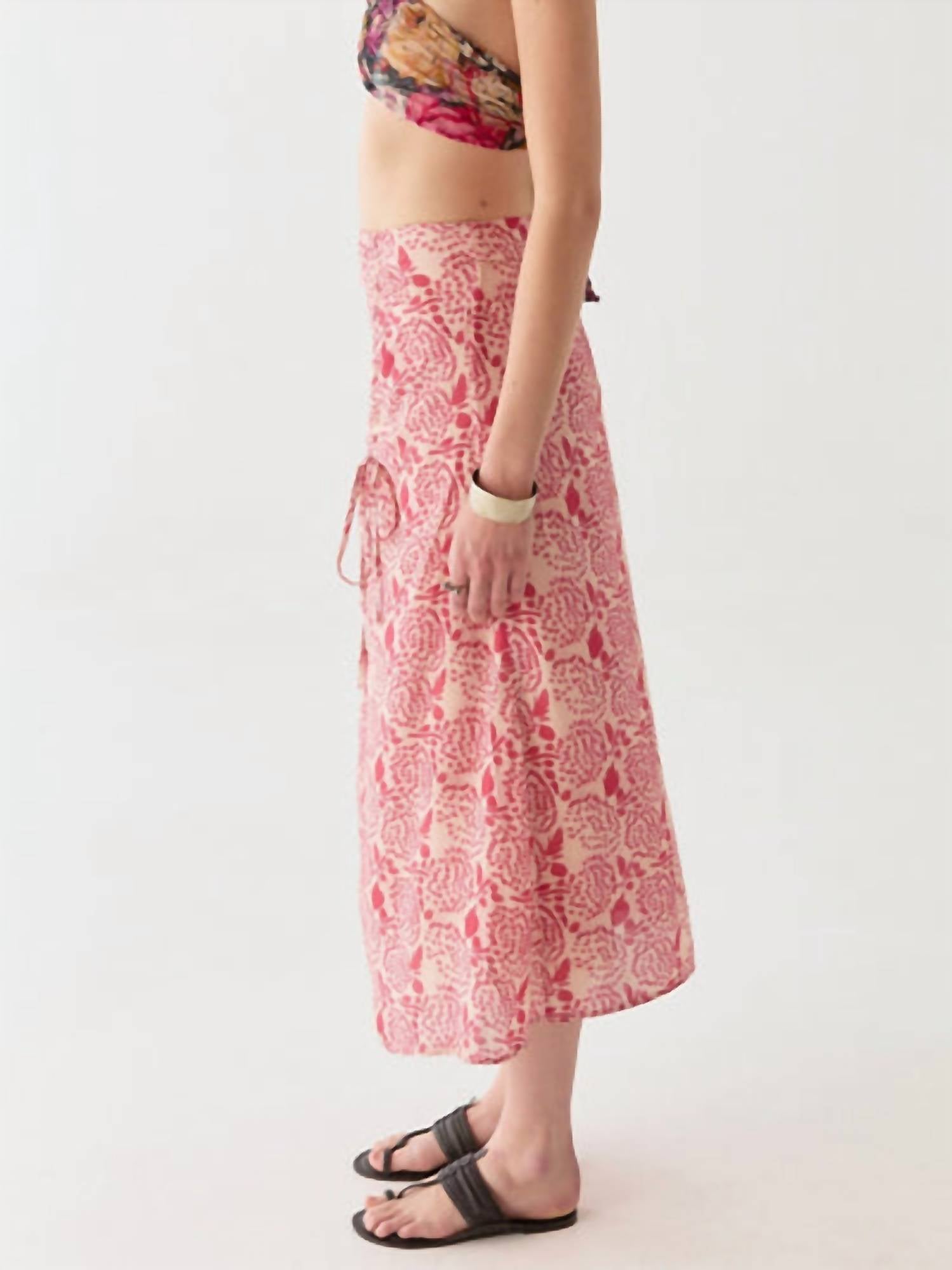 Maison Hotel Pia Skirt in pink martini - women's skirt - detail view