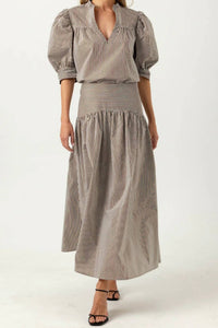 Celeste - Stripe Lurex Midi Skirt