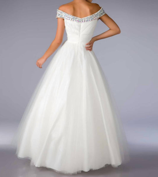 Mac Duggal - Crystal Off the Shoulder Gown