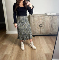 DRESS FORUM Wild Thoughts Midi Skirt in animal print - women's skirt - detail view