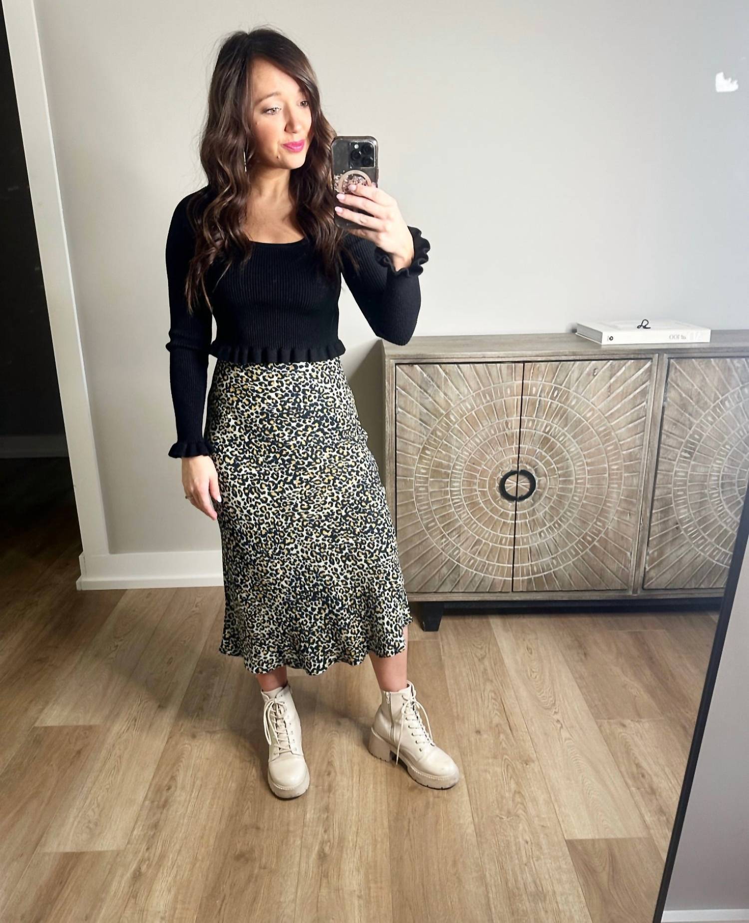 DRESS FORUM Wild Thoughts Midi Skirt in animal print - women's skirt - alternate view