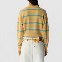 Guest In Residence Collegiate Stripe Polo in residence collegiate stripe polo in sorbet combo - women's long sleeve top - view 4