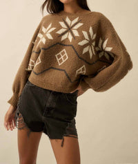 Promesa - Textured Alipine-Knit Dolman-Sleeve Sweater