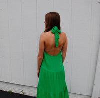 Meet Me In Santorini - Scarlett Halter Scooped Back Maxi Dress