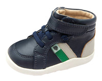 OLDSOLES Boy's 8028 Upper Ground Sneakers in navy gris neon green - kids' sneaker