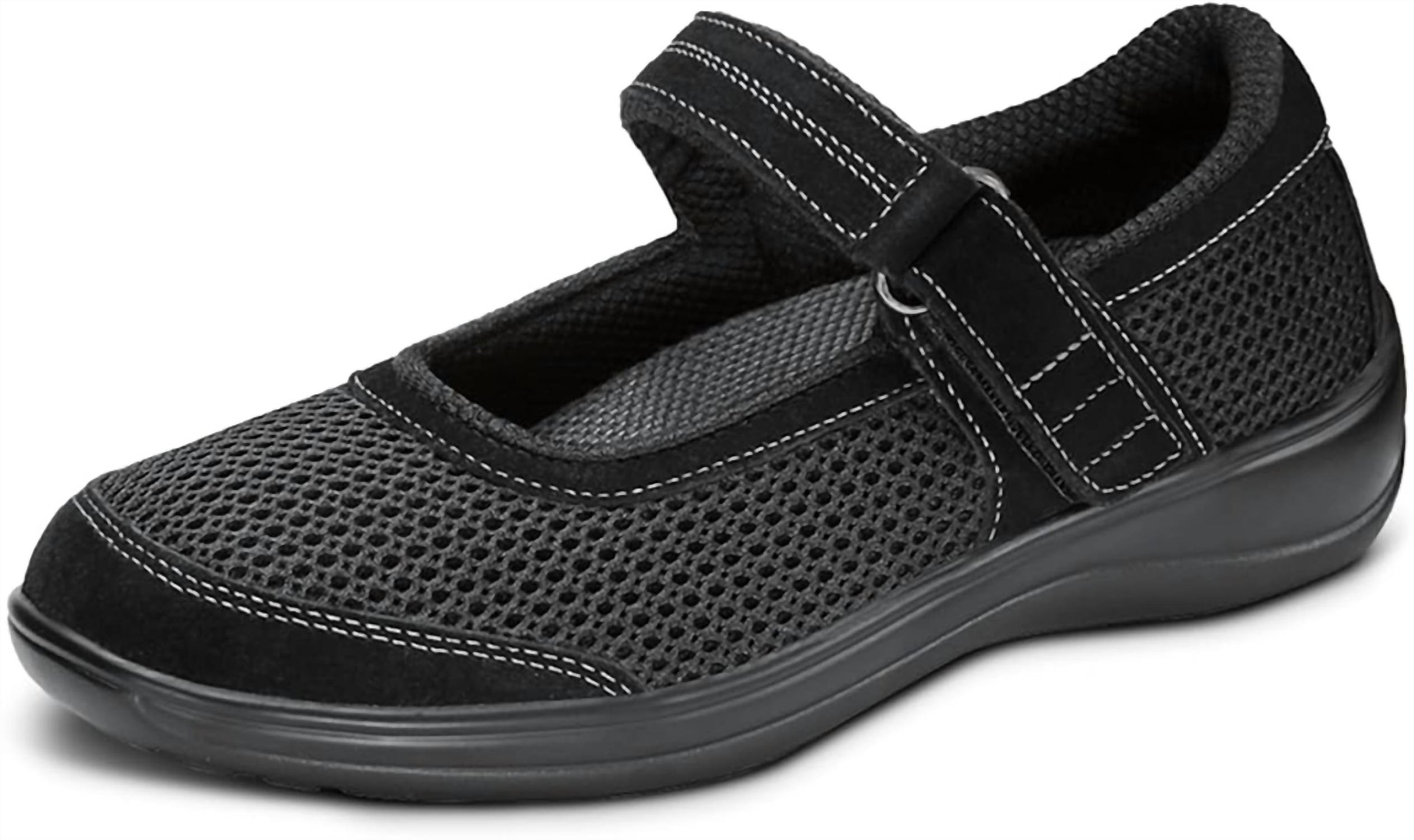 Orthofeet Women's Chattanooga Mary Jane Orthopedic Shoes in black - women's shoe - detail view