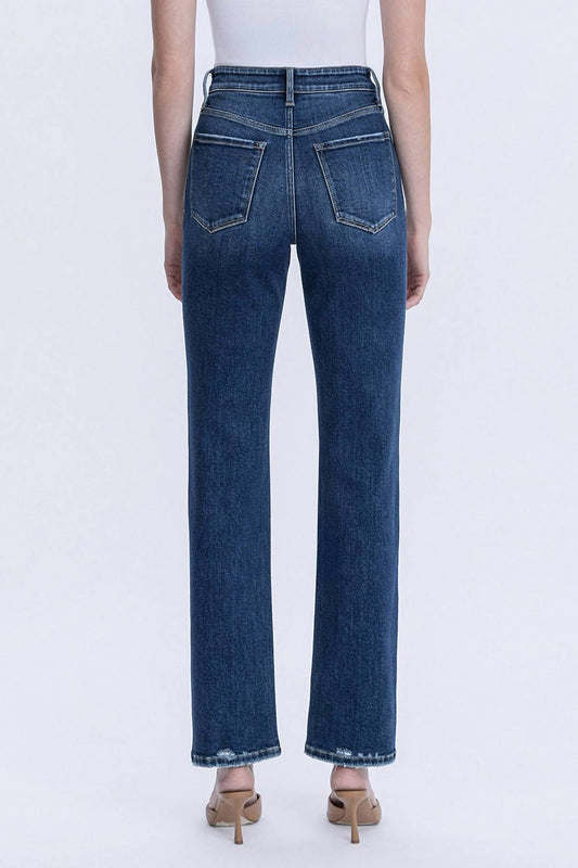 Vervet By Flying Monkey - High Rise Full Length Dark Wash Straight Jeans