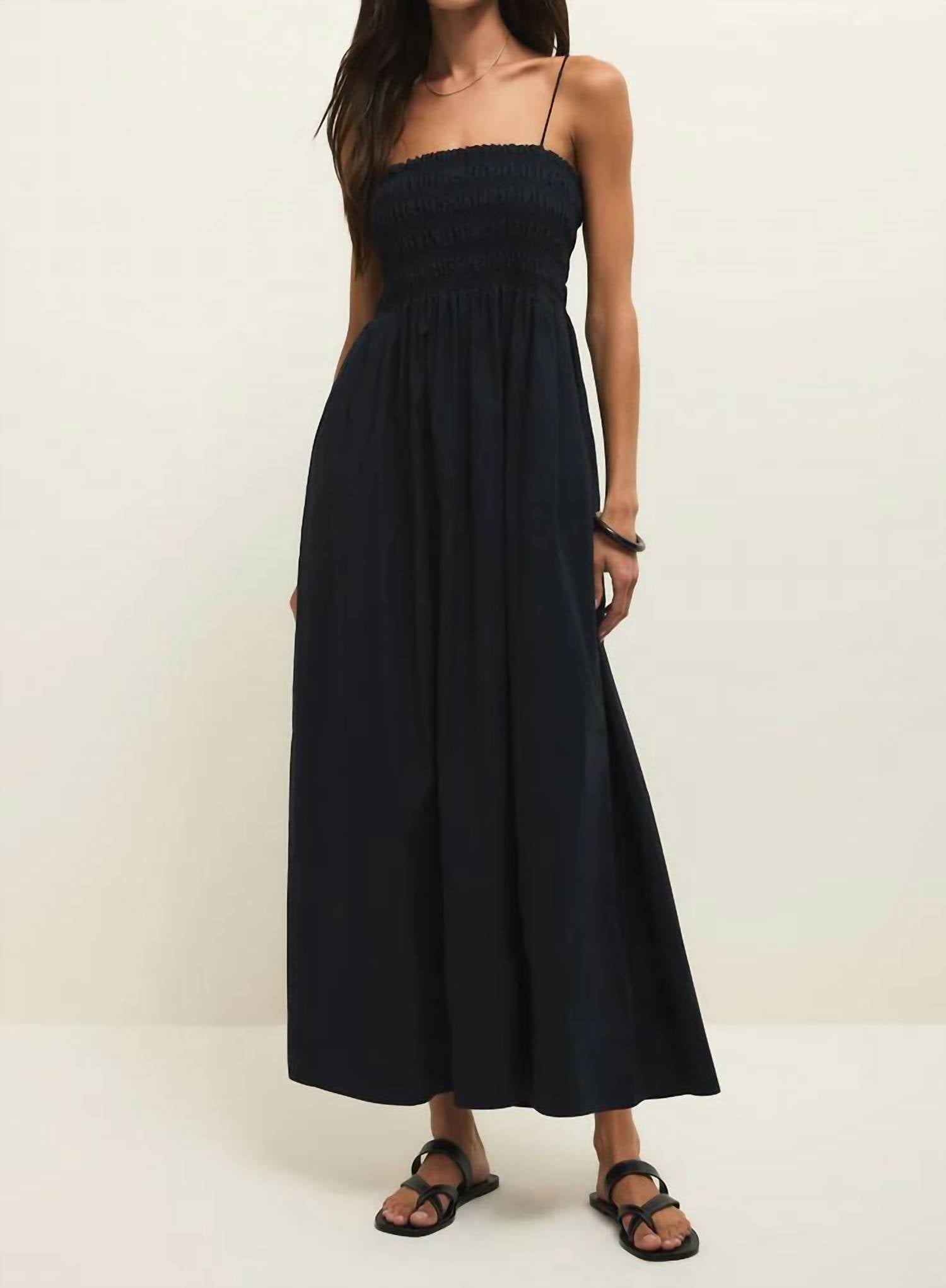 Z Supply Cornelia Maxi Dress in black - women's dress - detail view