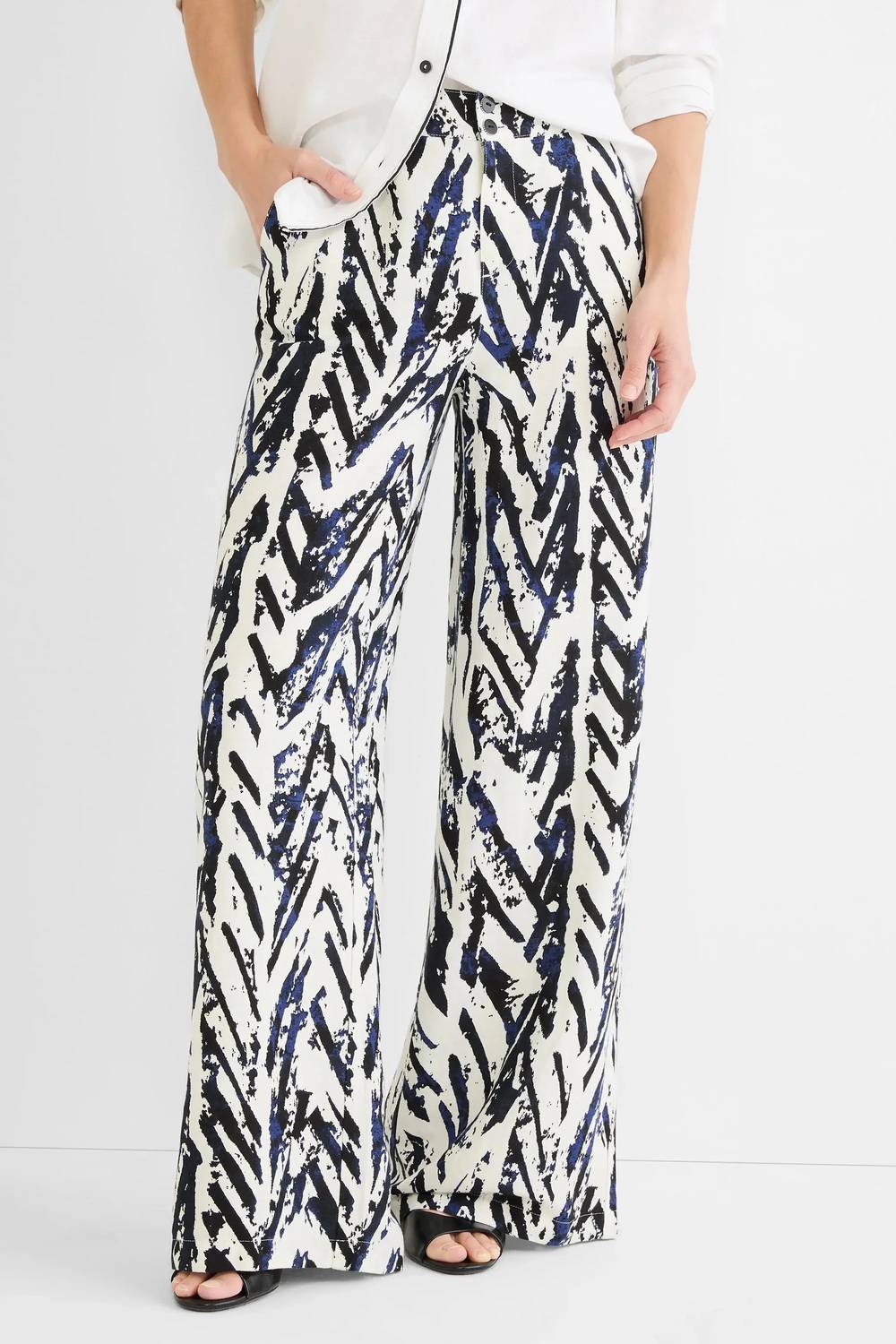 Nic + Zoe - Crosshatch Linen Wide Leg Pant