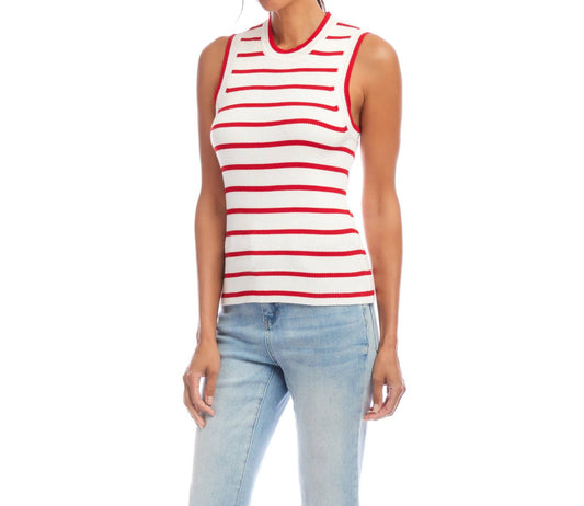 Karen Kane - Stripe Ribbed Sweater Tank Top