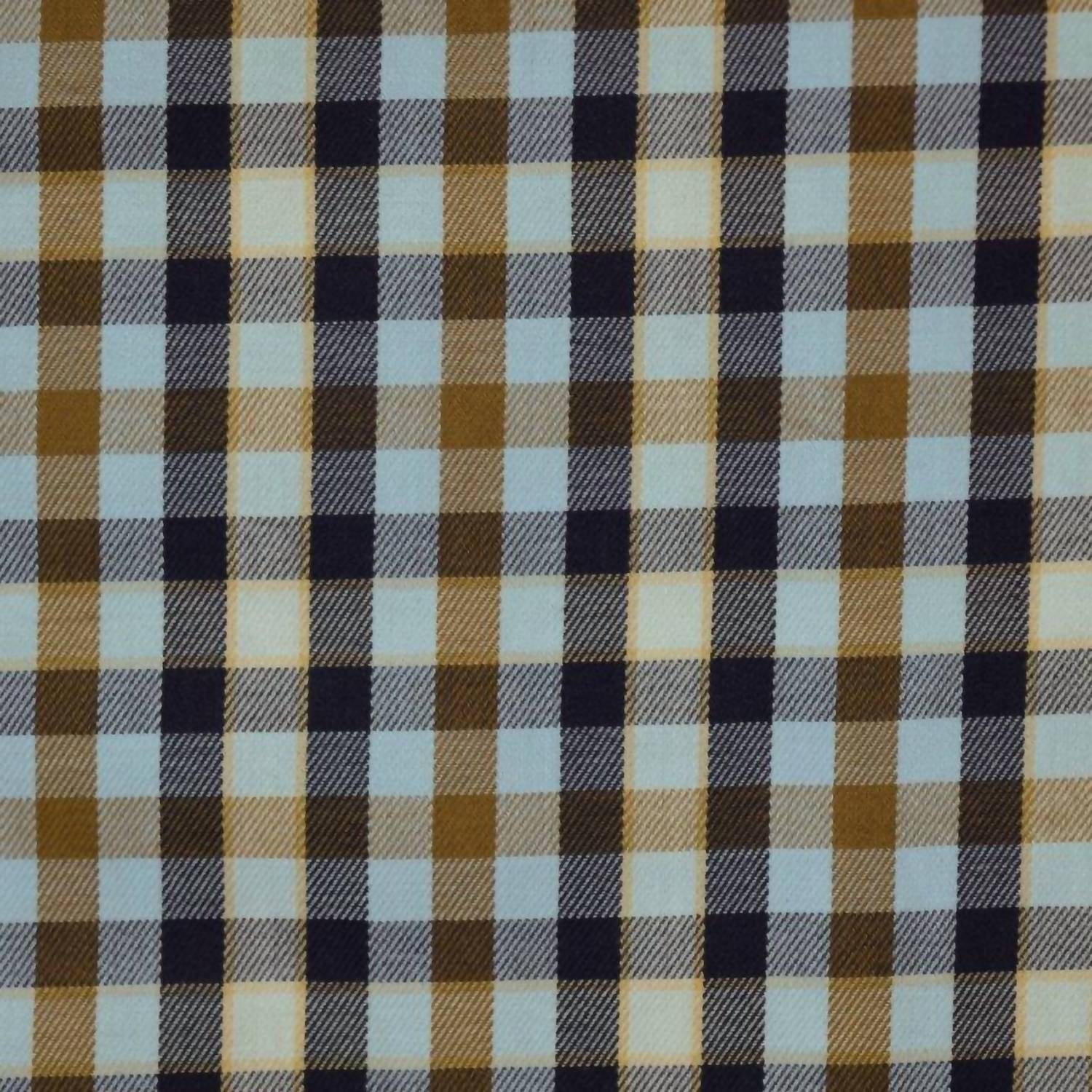 F/X Fusion Men's Twill Check Sport Shirt in blue multi - men's shirt - detail view