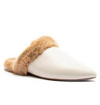 Qupid - Women's Eskimo Flates Pleather Fur Lined Mules