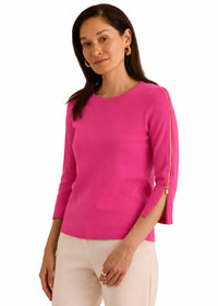 The H Edition - Antonella 3/4 Sleeve Zipper Sweater