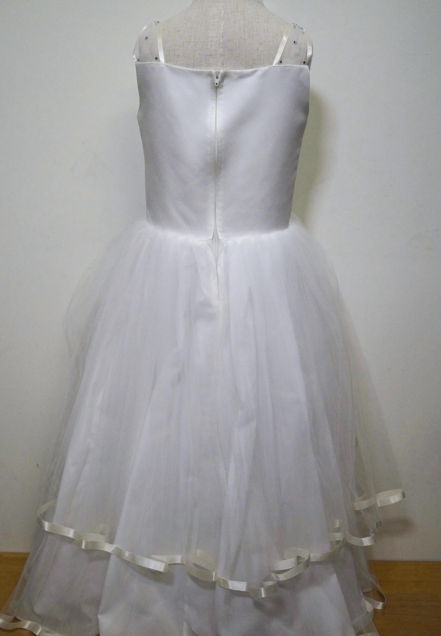 Tha Canadian Profile - Girl's Tulle And Satin With Double Ruffle Skirt Communion Dress