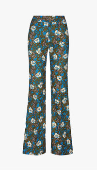 Smythe Mid-rise Classic Pant in olive floral - women's pants - alternate view