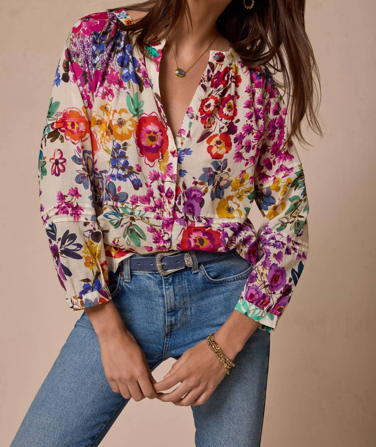 Johnny Was - RAGLAN PINTUCK BLOUSE