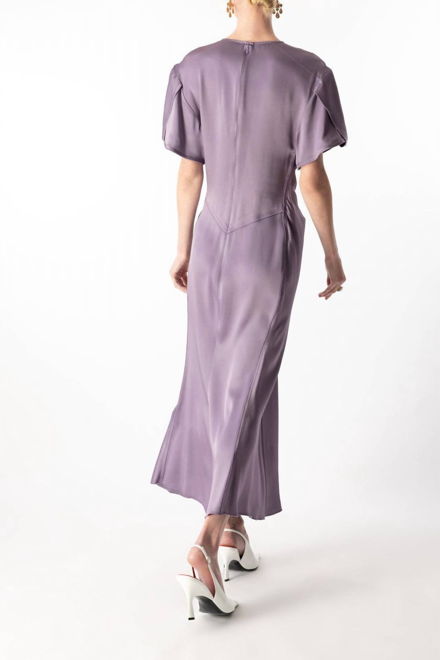 Victoria Beckham - Gathered V Neck Midi Dress