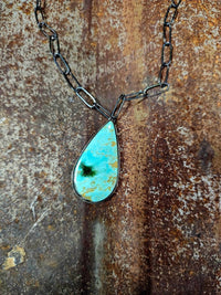 Z Bars - Women's Turquoise Teardrop Necklace