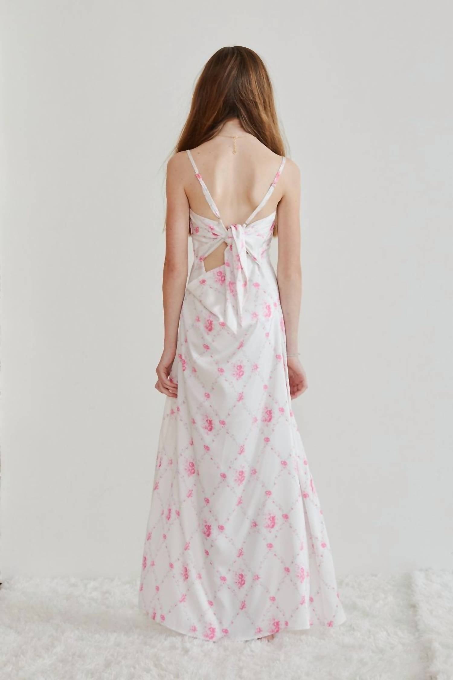 THEME Charlotte Vintage Long Dress in pink romantic rose - kids' dress - detail view