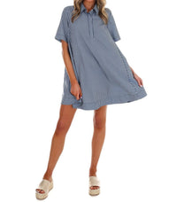 Day + Moon - Women's Up For Anything Striped Shirt Dress