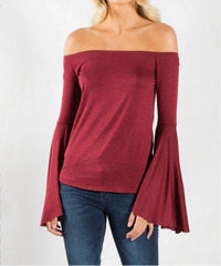 Elan - Off Shoulder Top With Bell Sleeves