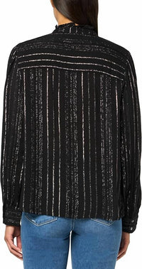 Velvet By Graham & Spencer - Lurex Stripe Lolita Blouse