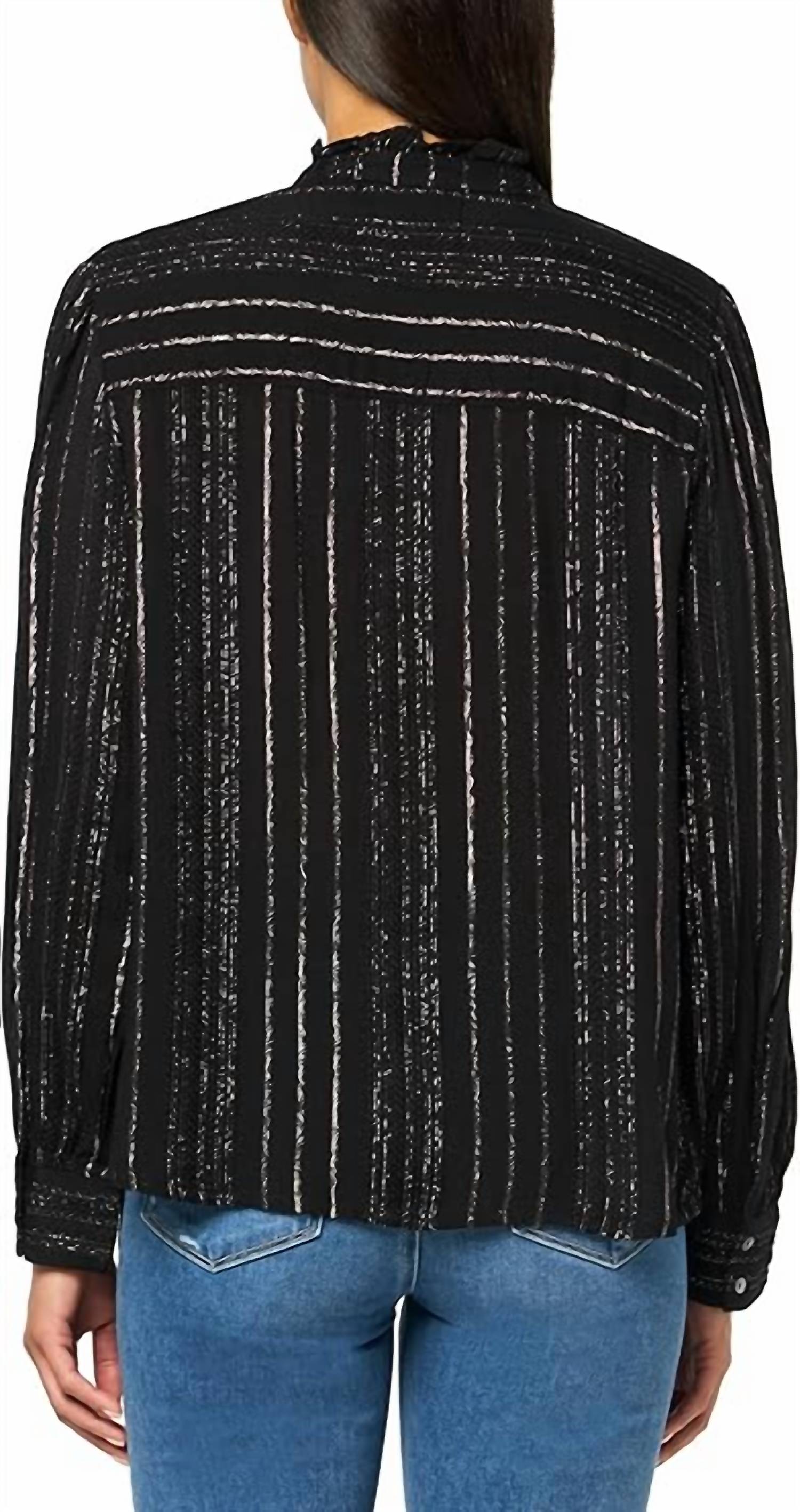 Velvet By Graham & Spencer - Lurex Stripe Lolita Blouse
