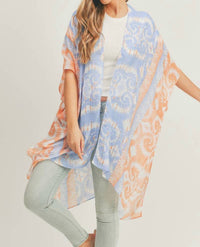 Anarchy Street - Boho Lightweight Abstract Striped Print Kimono Wrap