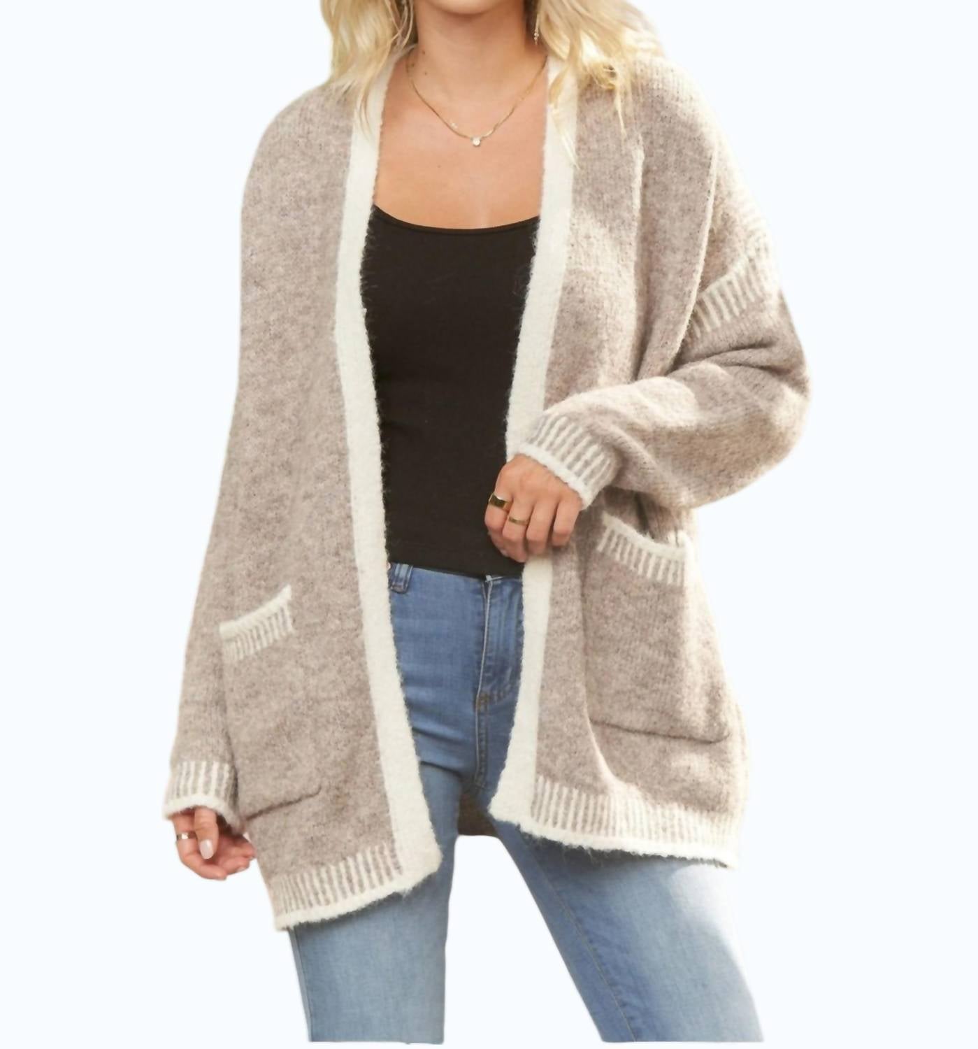 Adora - Stitching Cardigan - Plus