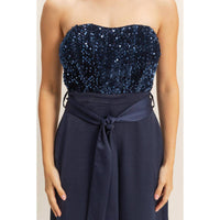 HYFVE Alysa Strapless Jumpsuit in navy - women's pants