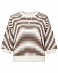 Zenana - Women's Striped Rib Banded Short Sleeve Pullover