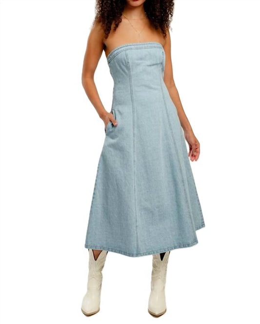 Le Lis - Hadley Strapless Denim Midi Dress