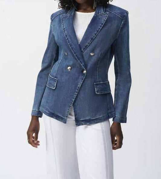 Joseph Ribkoff - Women's Double Breasted Jean Jacket