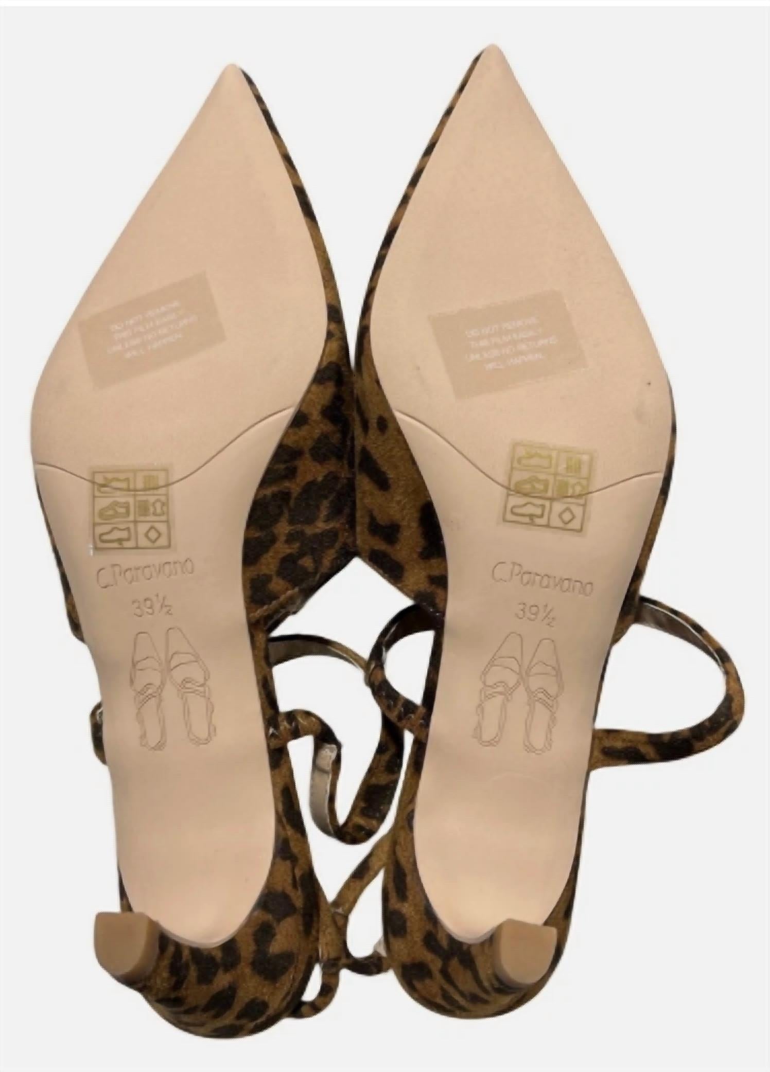 C.Paravano - Women's Leopard Spot Slingback 2.75" Kitten Heel