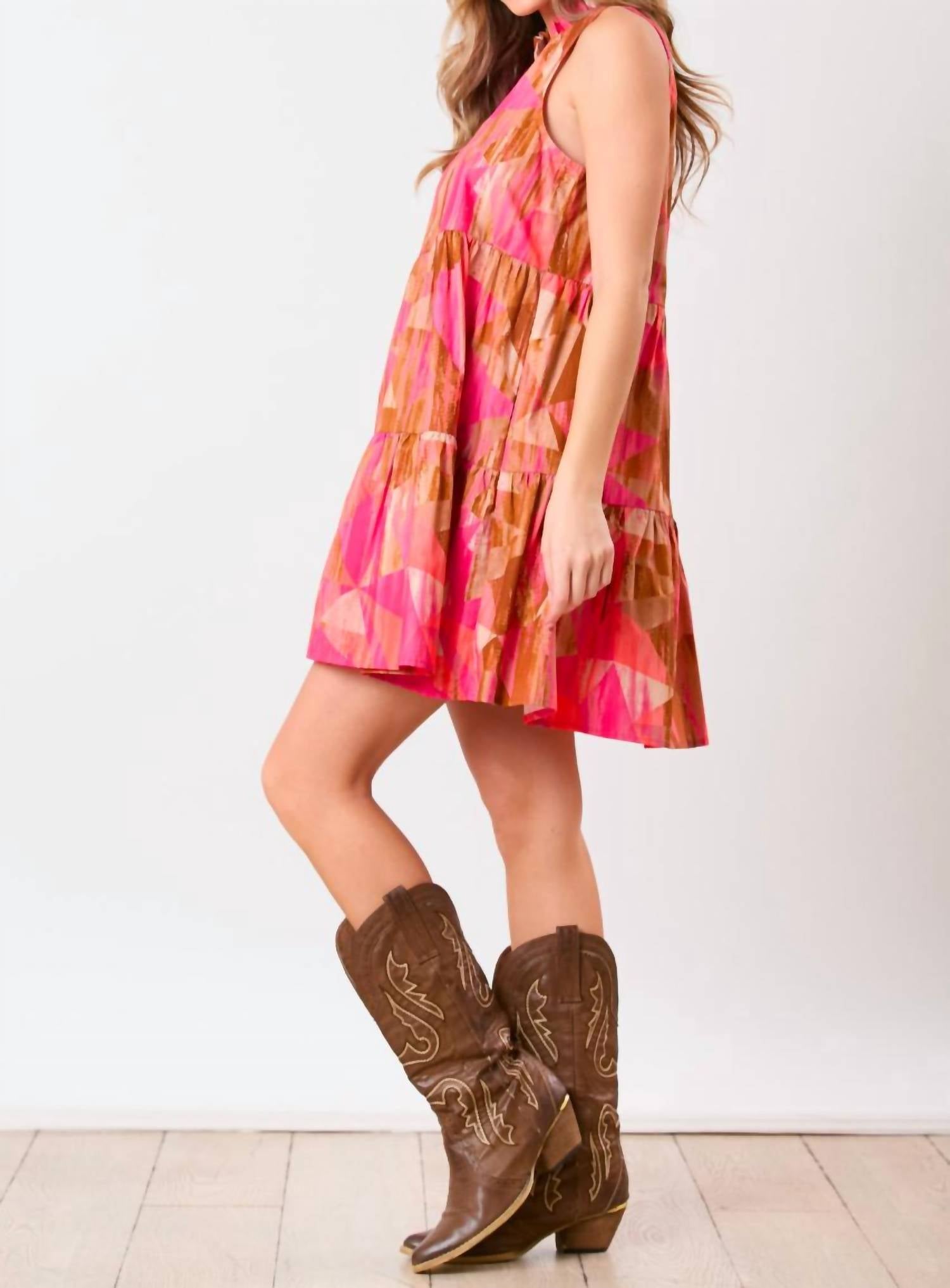 Peach Love - Desert Rose Tiered Mini Dress