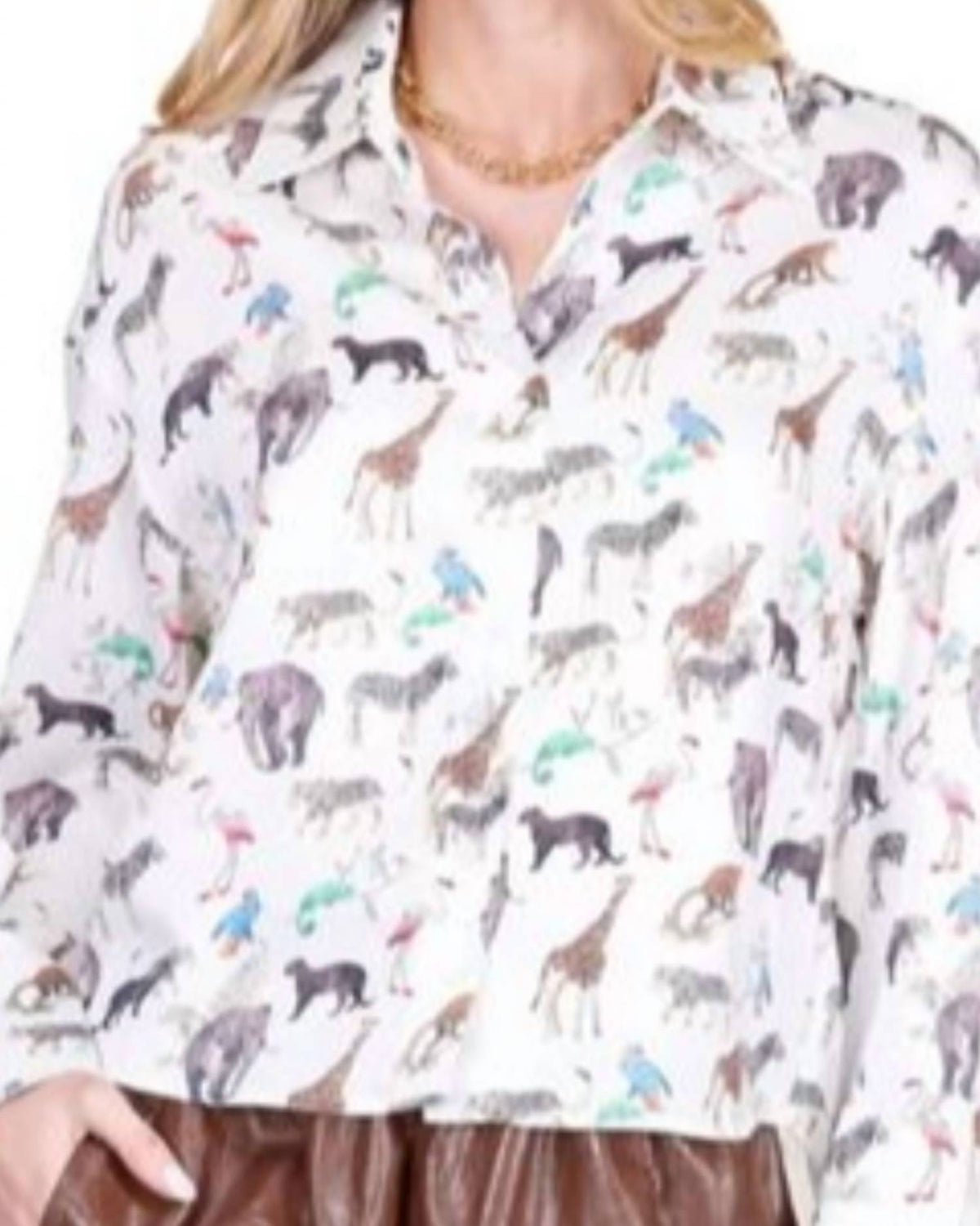 Joy Joy - Safari Crop Blouse