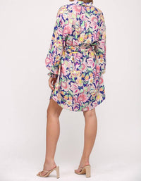 Fate By Lfd - Floral Print Belted Shirt Dress
