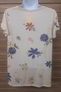 Mts - Women's Flowy Floral Tie Sleeve Tee