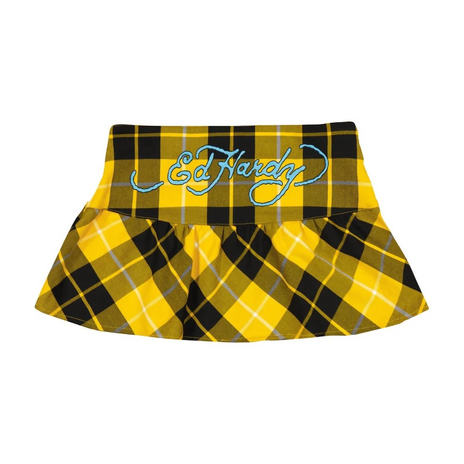 Ed Hardy - True Eagle Plaid Flare Mini Skirt