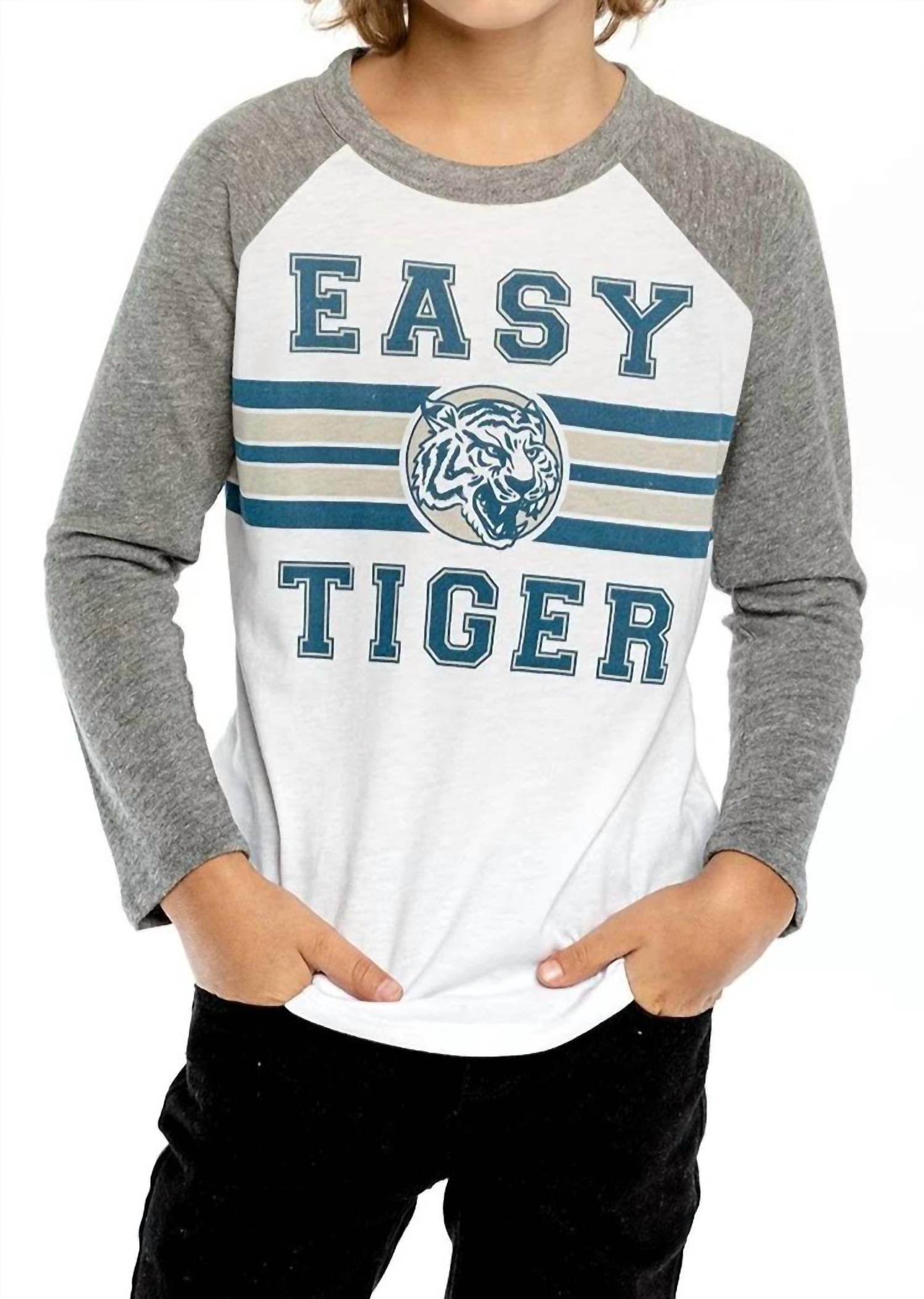 Chaser - Boy's Easy Tiger Long Sleeve Raglan Tee