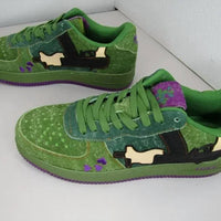 LoveKills Men's Purgers Fashion Skate Suede Sneakers in green purple - men's sneaker - view 4