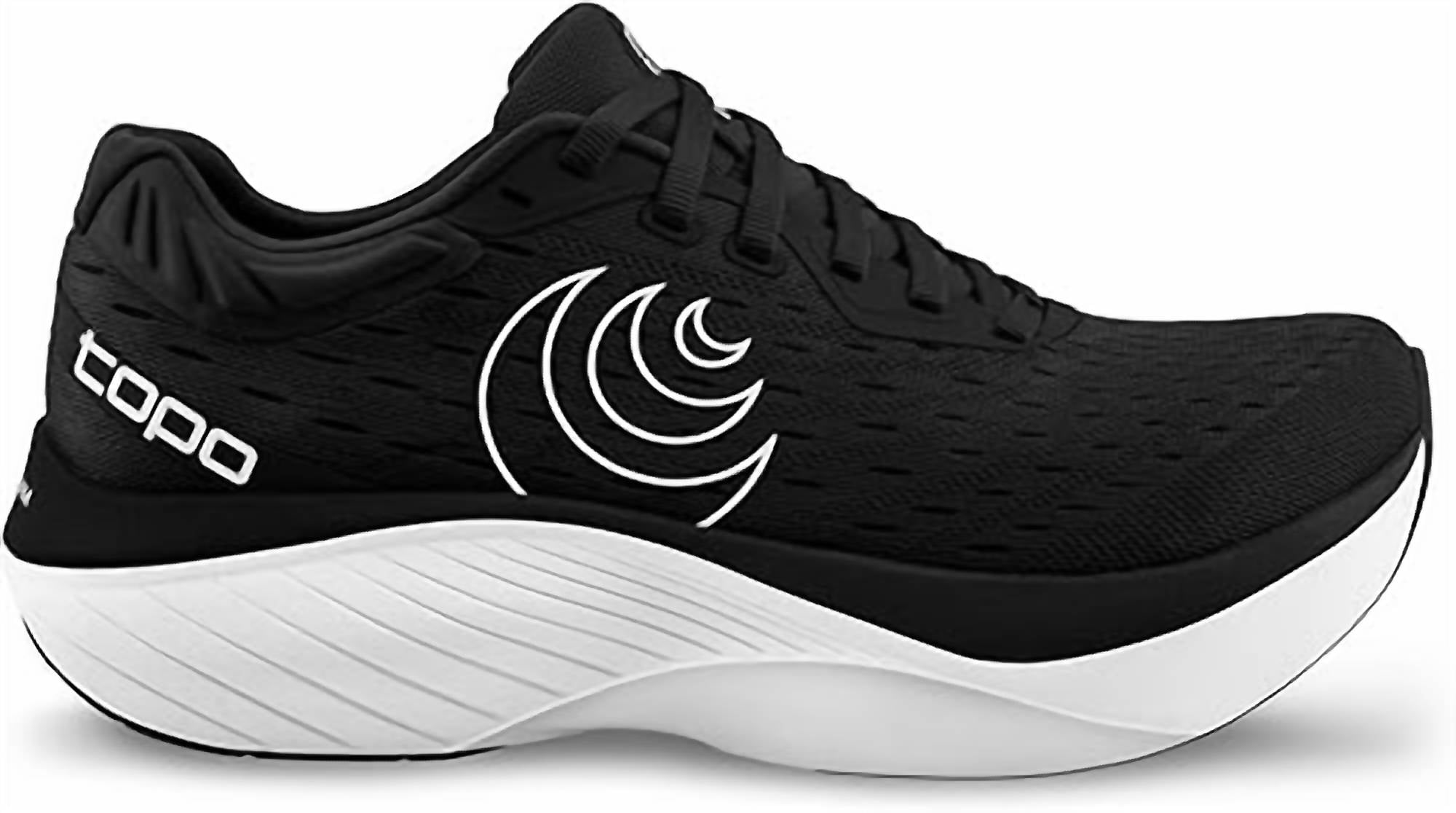 Topo Athletic Men's Atmos Running Shoes in black white 1 - men's shoe - detail view