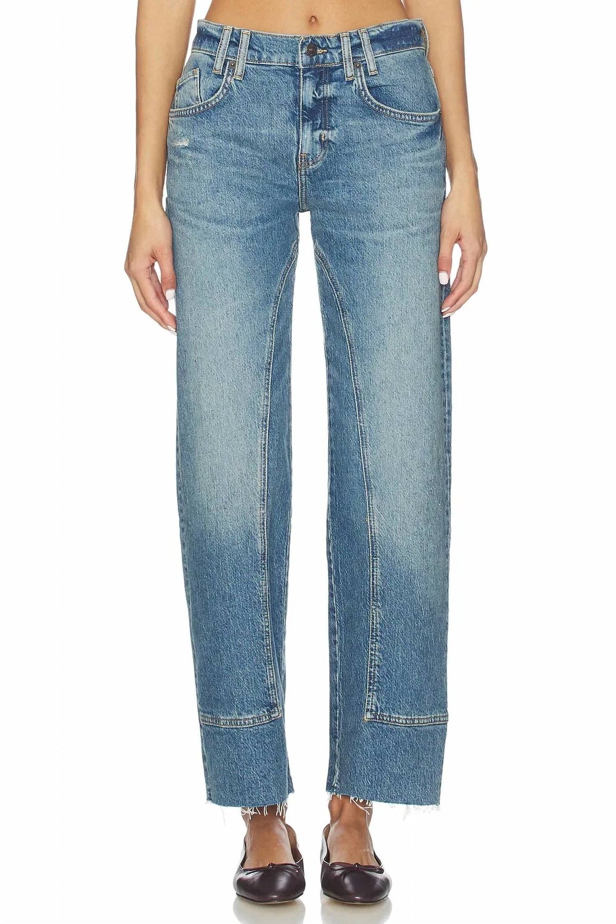 Free People - Risk Taker Mid Rise Straight Jeans
